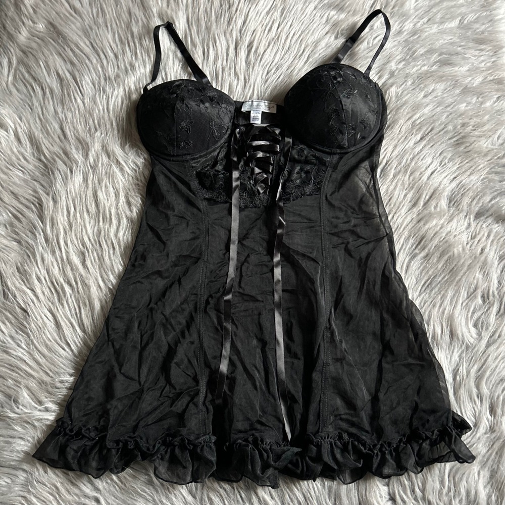 Seductive‎ Wear By Cinema Exoile Slip Womens Size Medium Black Sheer Push Up